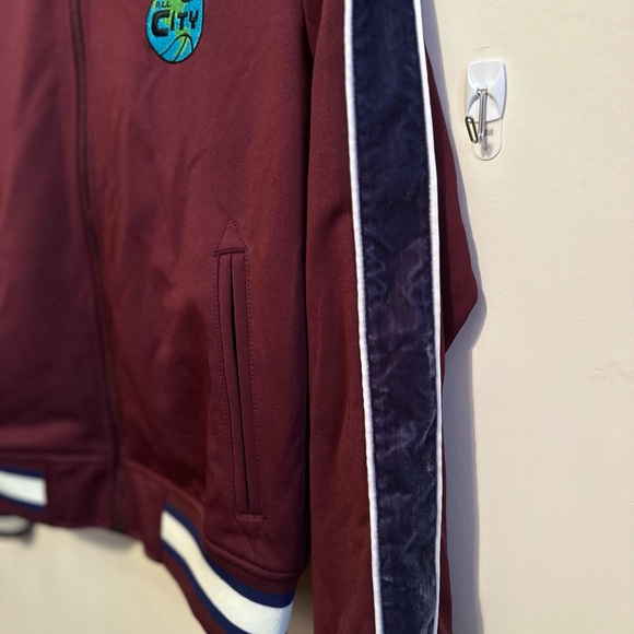 Just Don All City Varsity Jacket Unisex Small Burgundy Bomber - Picture 4 of 7